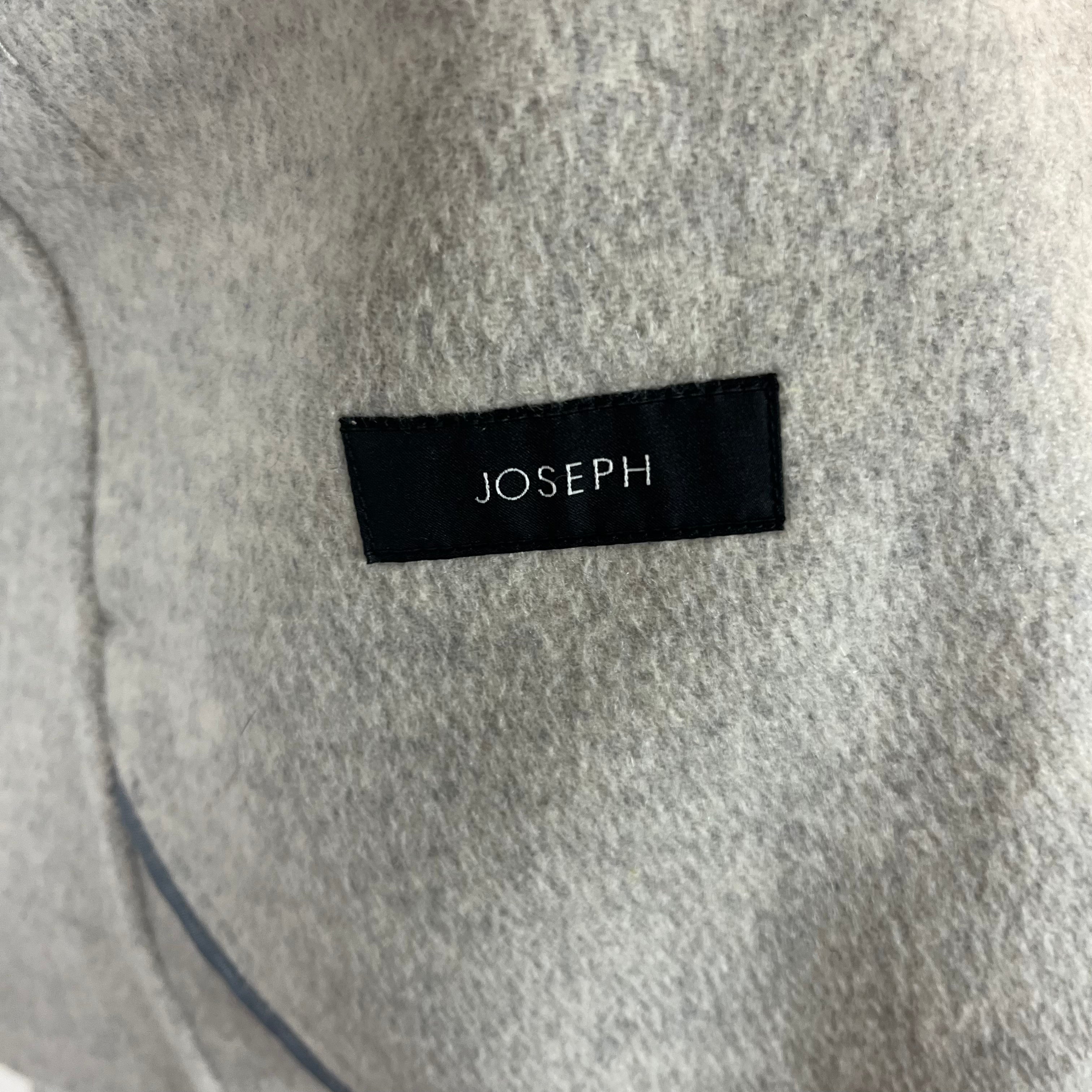 Joseph 795 Pearl Grey Double Face Cashmere Belted Lima Jacket XXS/XS/S