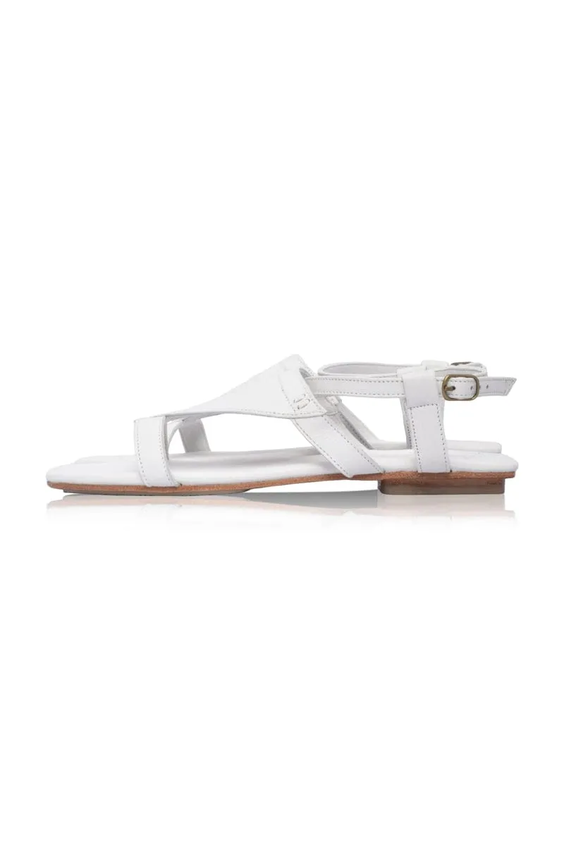 Kanvaz Ankle Strap Sandals in Pure White