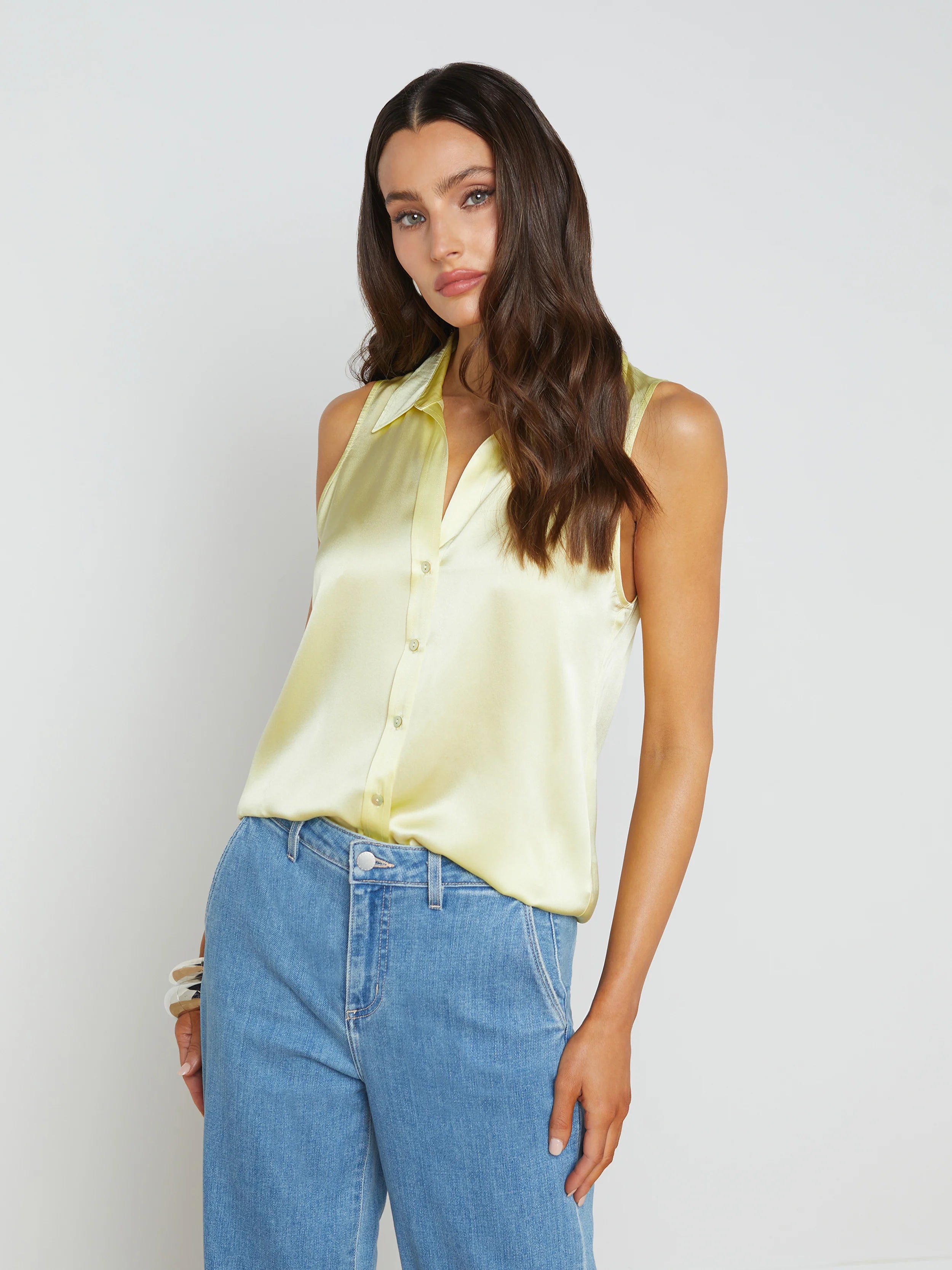 L’agence - Emmy Sleeveless Blouse - Yellow Sorbet