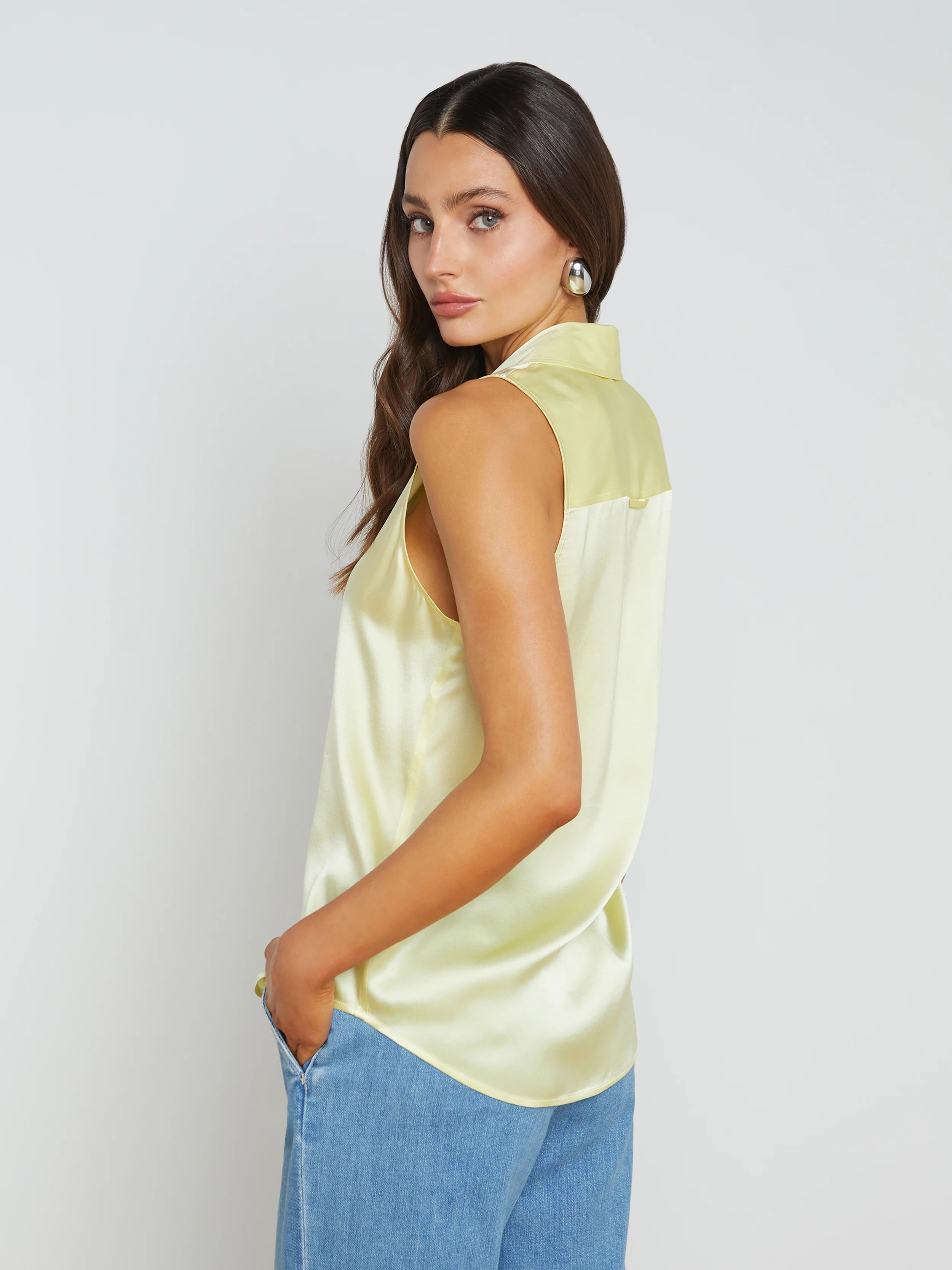 L’agence - Emmy Sleeveless Blouse - Yellow Sorbet