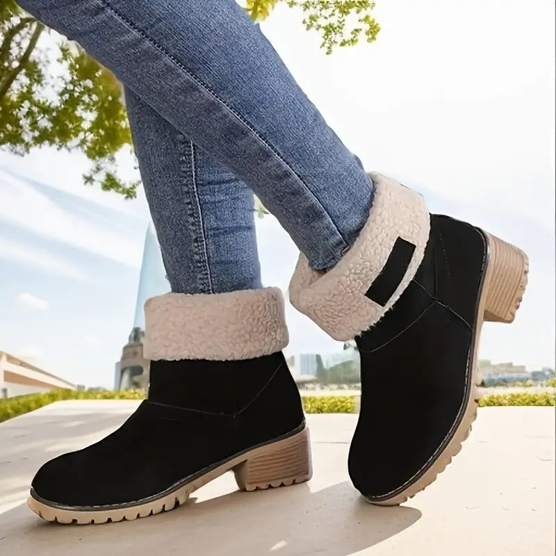 Libiyi seniors' chunky heel winter boots