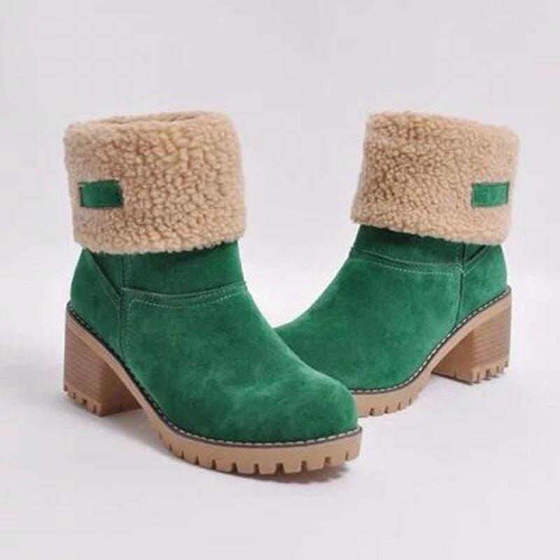 Libiyi seniors' chunky heel winter boots