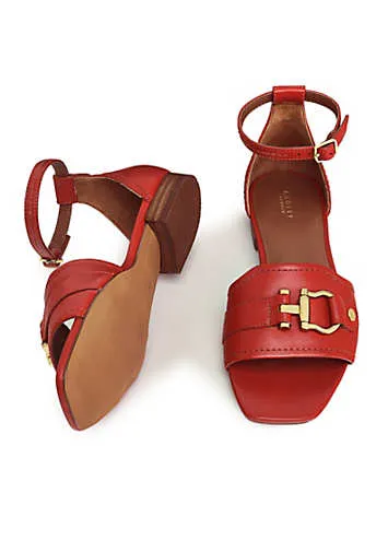 Linden Crescent Fire Red Stirrup Strap Sandals by Radley London | Look Again