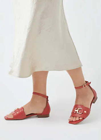 Linden Crescent Fire Red Stirrup Strap Sandals by Radley London | Look Again