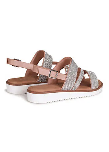 Linzi Twinkle Asymmetric Diamante Strap Sandals | Grattan