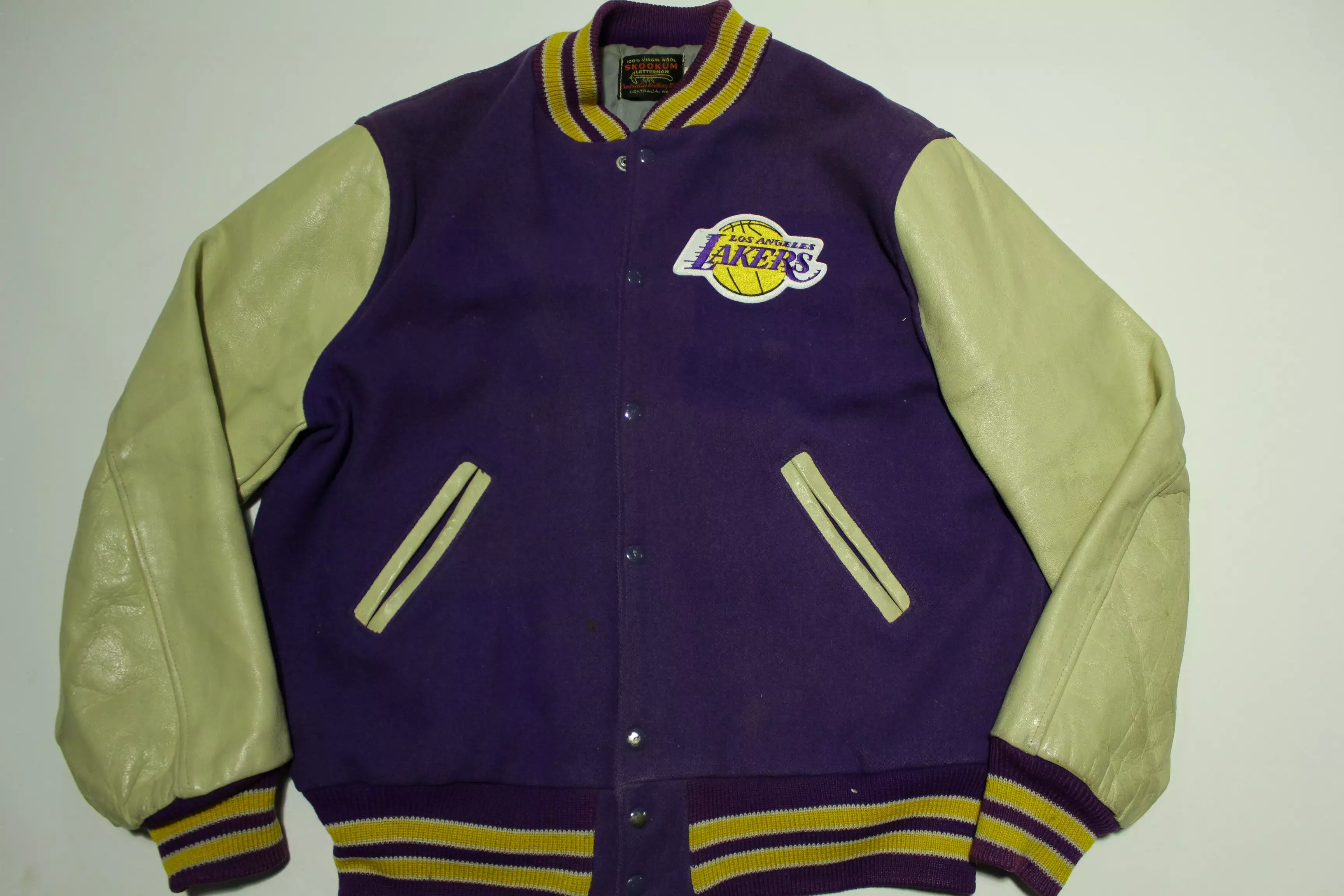 Los Angeles LA Lakers Vintage Skookum 70's Letterman's Bomber Jacket