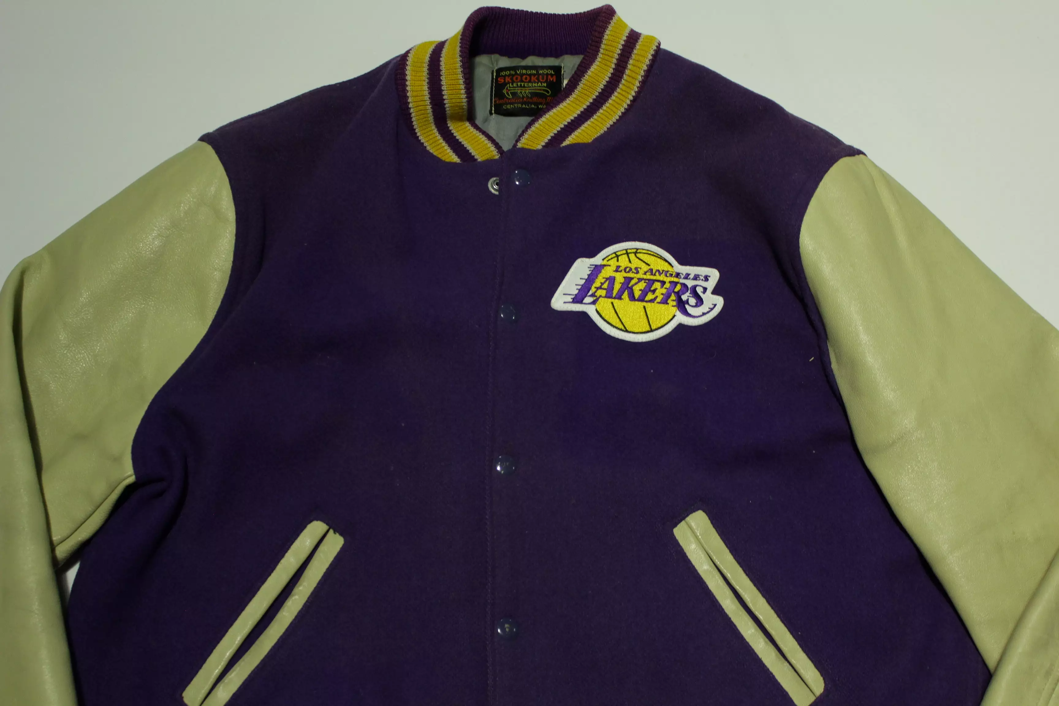 Los Angeles LA Lakers Vintage Skookum 70's Letterman's Bomber Jacket