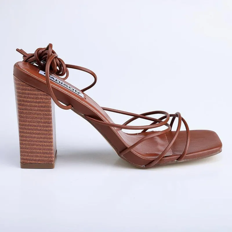 Madison Ailo Strappy Block Heel - Chocolate