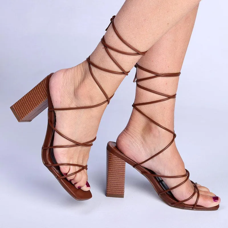 Madison Ailo Strappy Block Heel - Chocolate