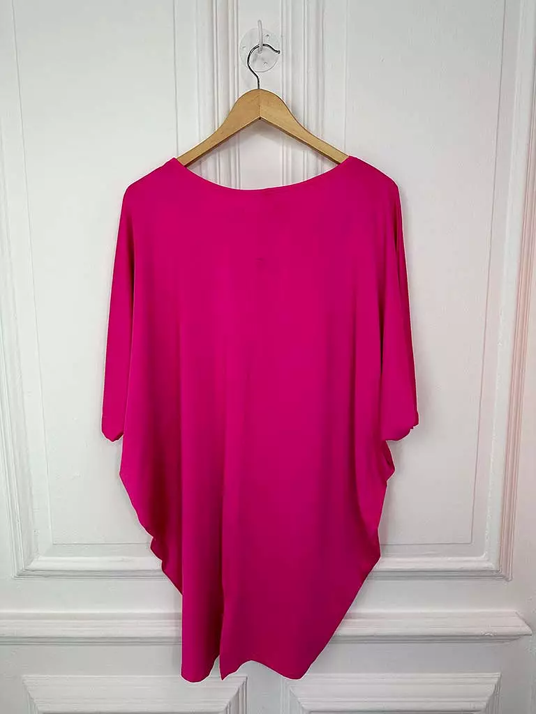 Malissa J Chain Detail Batwing Tunic - Pink