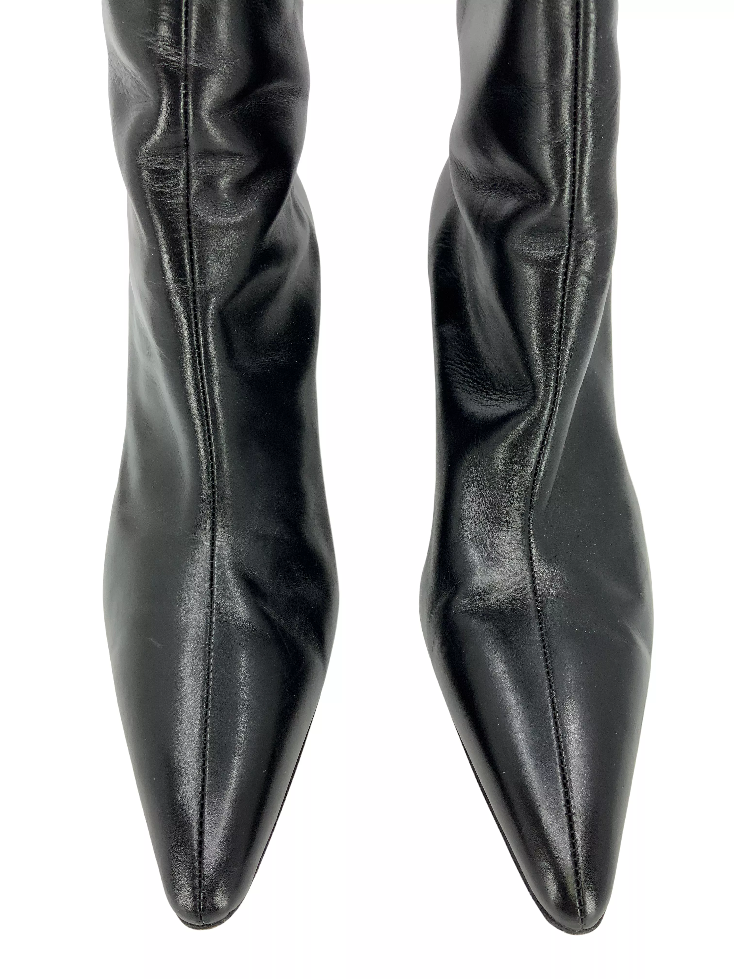 Manolo Blahnik Leather Knee-High Boots Size 11