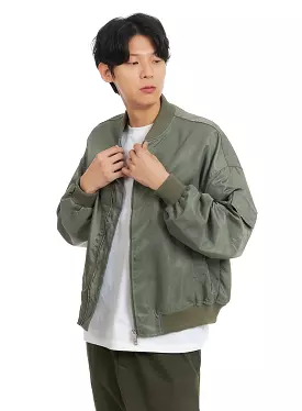 Men's Solid Bomber Jacket IA401