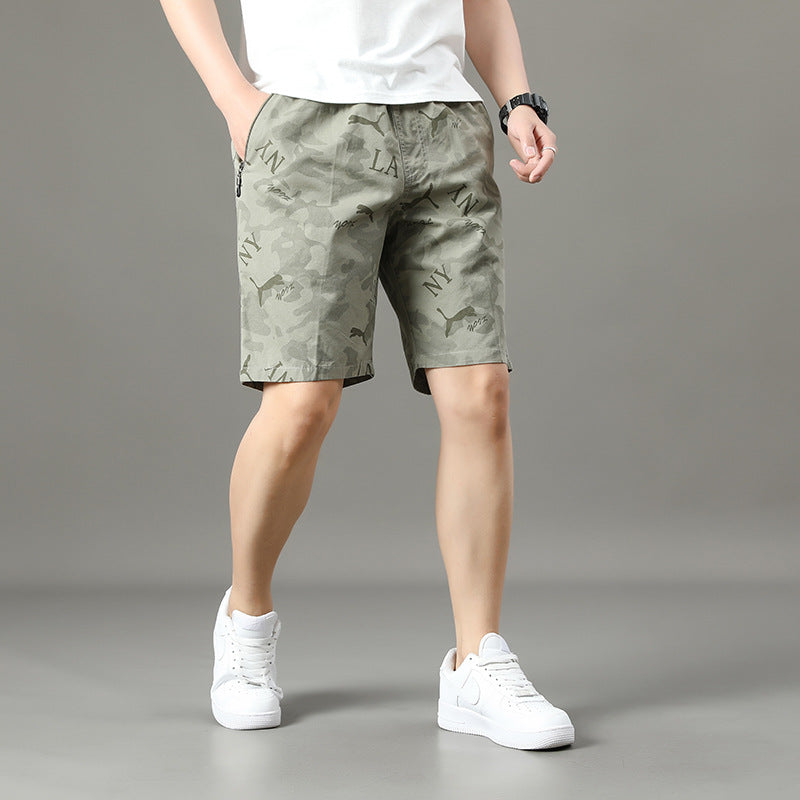 Men's trousers pure cotton beach camouflage pants