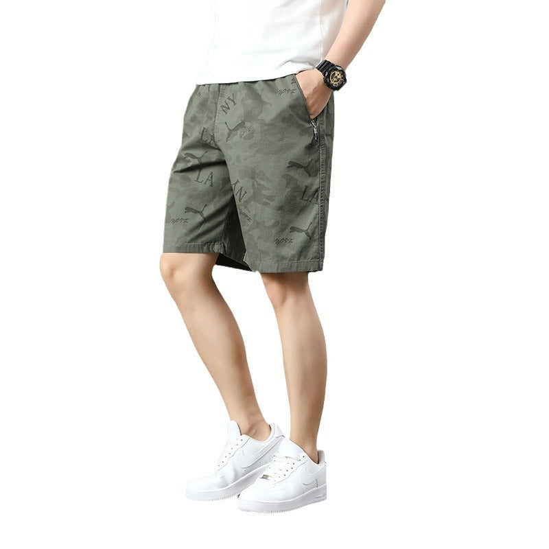 Men's trousers pure cotton beach camouflage pants