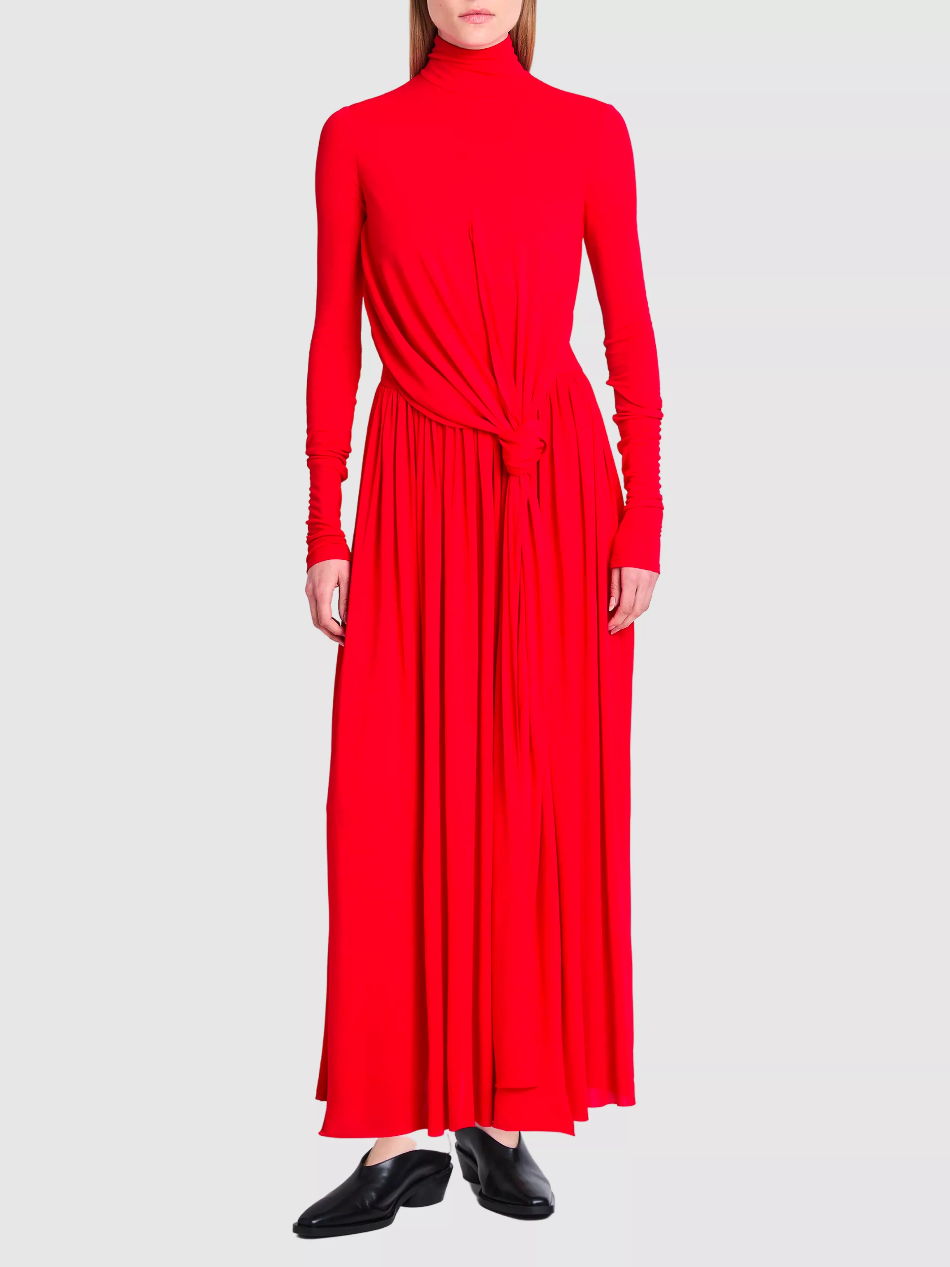 Meret Crepe Jersey Turtleneck Maxi Dress