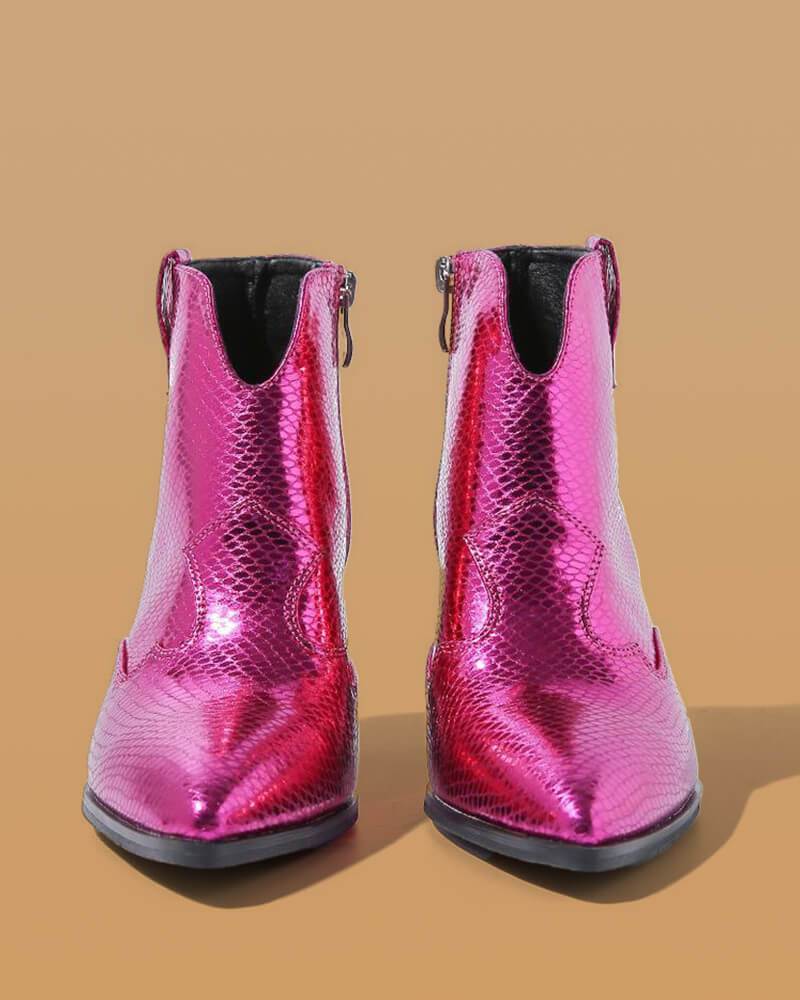 Metallic Ankle Boots