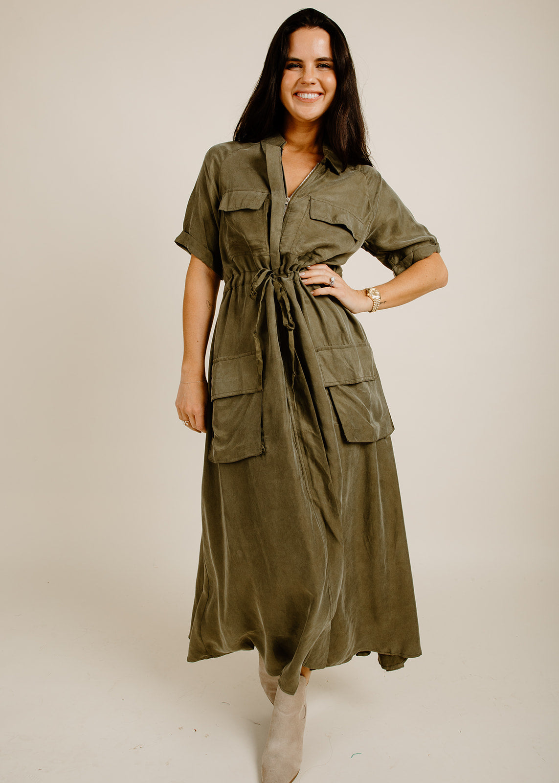 Millie Midi Dress - Olive