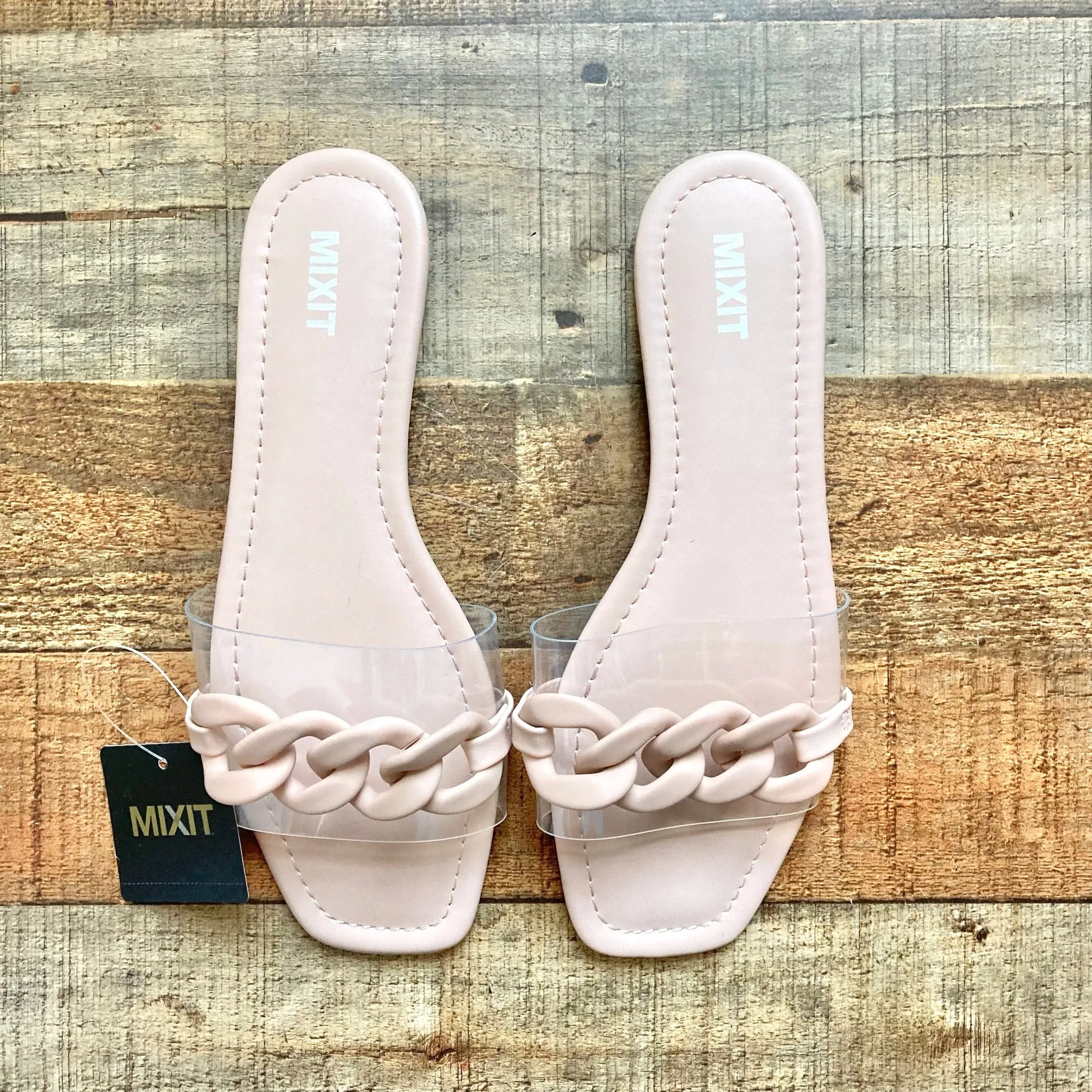 Mix It Blush Clear Strap Sandals NWT- Size 7