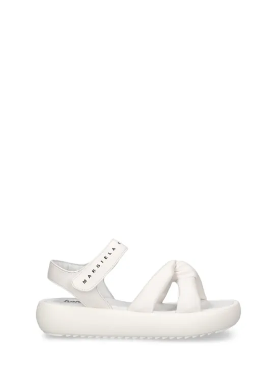 MM6 Maison Margiela   Logo print faux leather strap sandals 