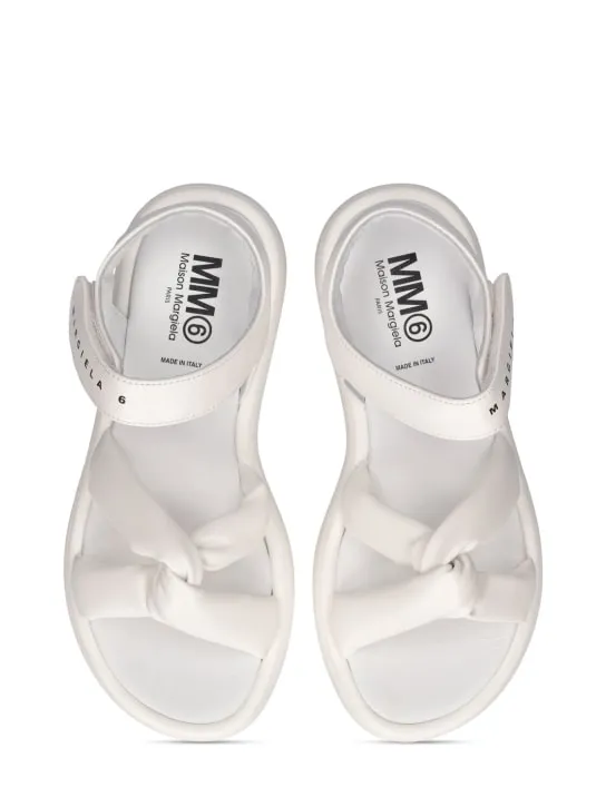 MM6 Maison Margiela   Logo print faux leather strap sandals 