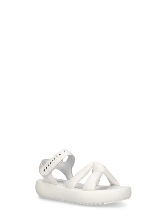 MM6 Maison Margiela   Logo print faux leather strap sandals 