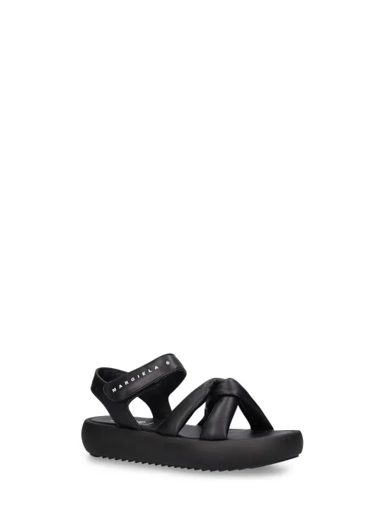 MM6 Maison Margiela   Logo print faux leather strap sandals 