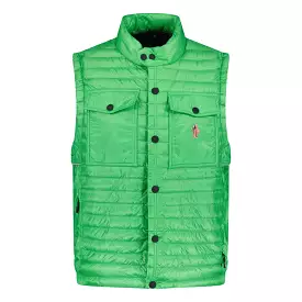 MONCLER GRENOBLE 'OLLON' FABRIC GILET GREEN