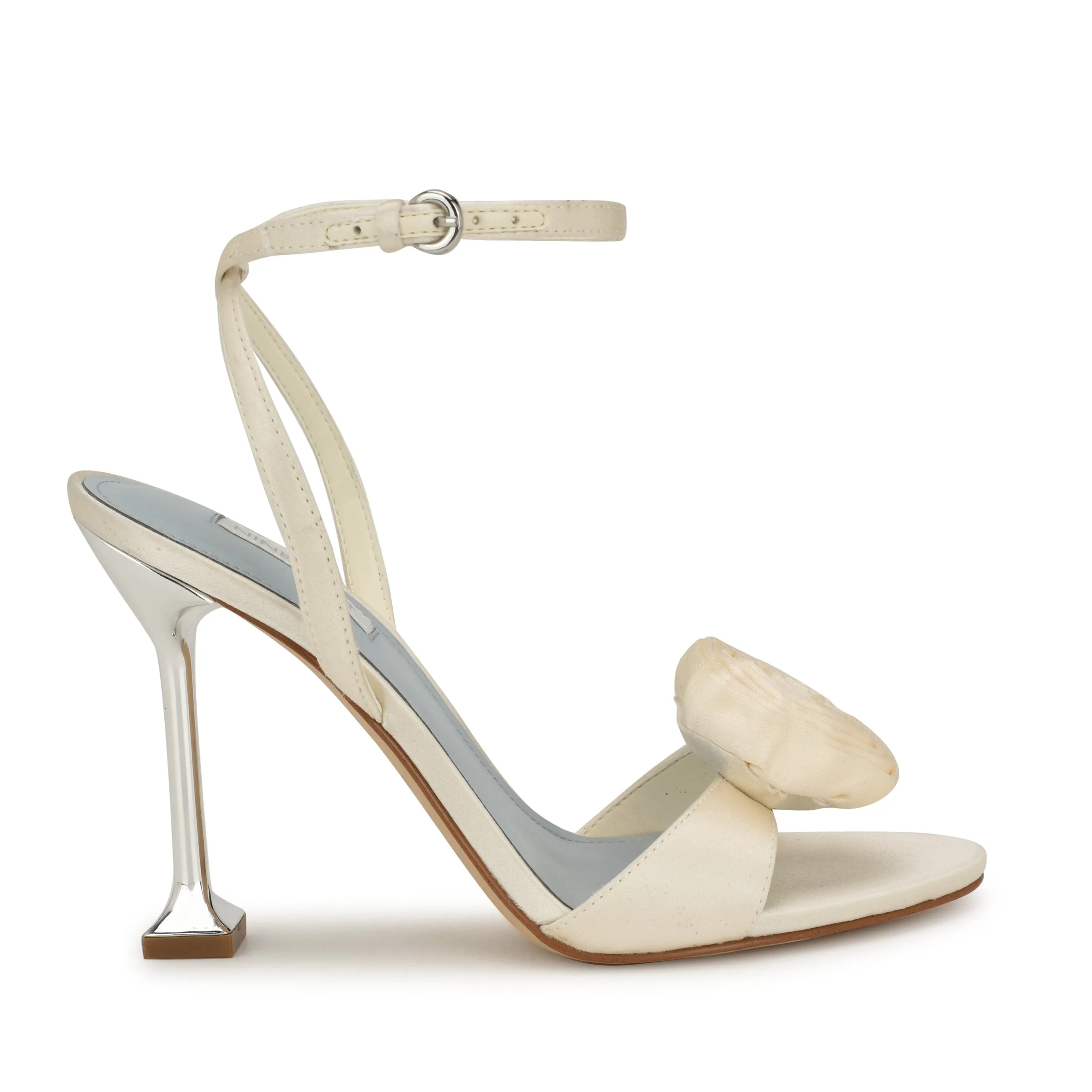 Neve Rosette Ankle Strap Sandals