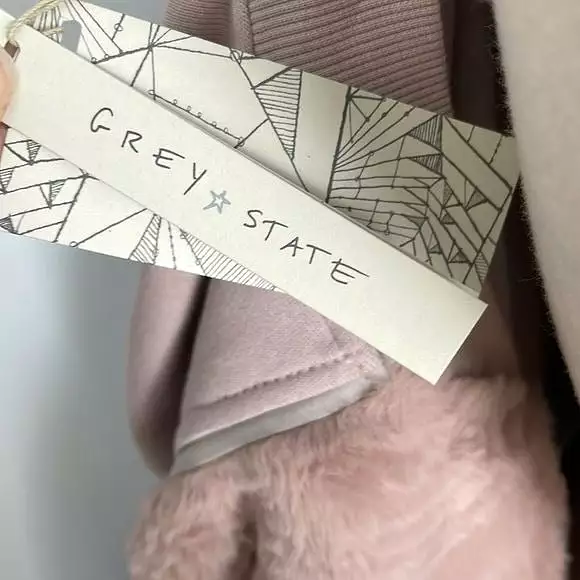 NWT Grey State PinkFaux Fur Bomber