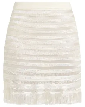 Off White Slinky Ladder Mini Skirt