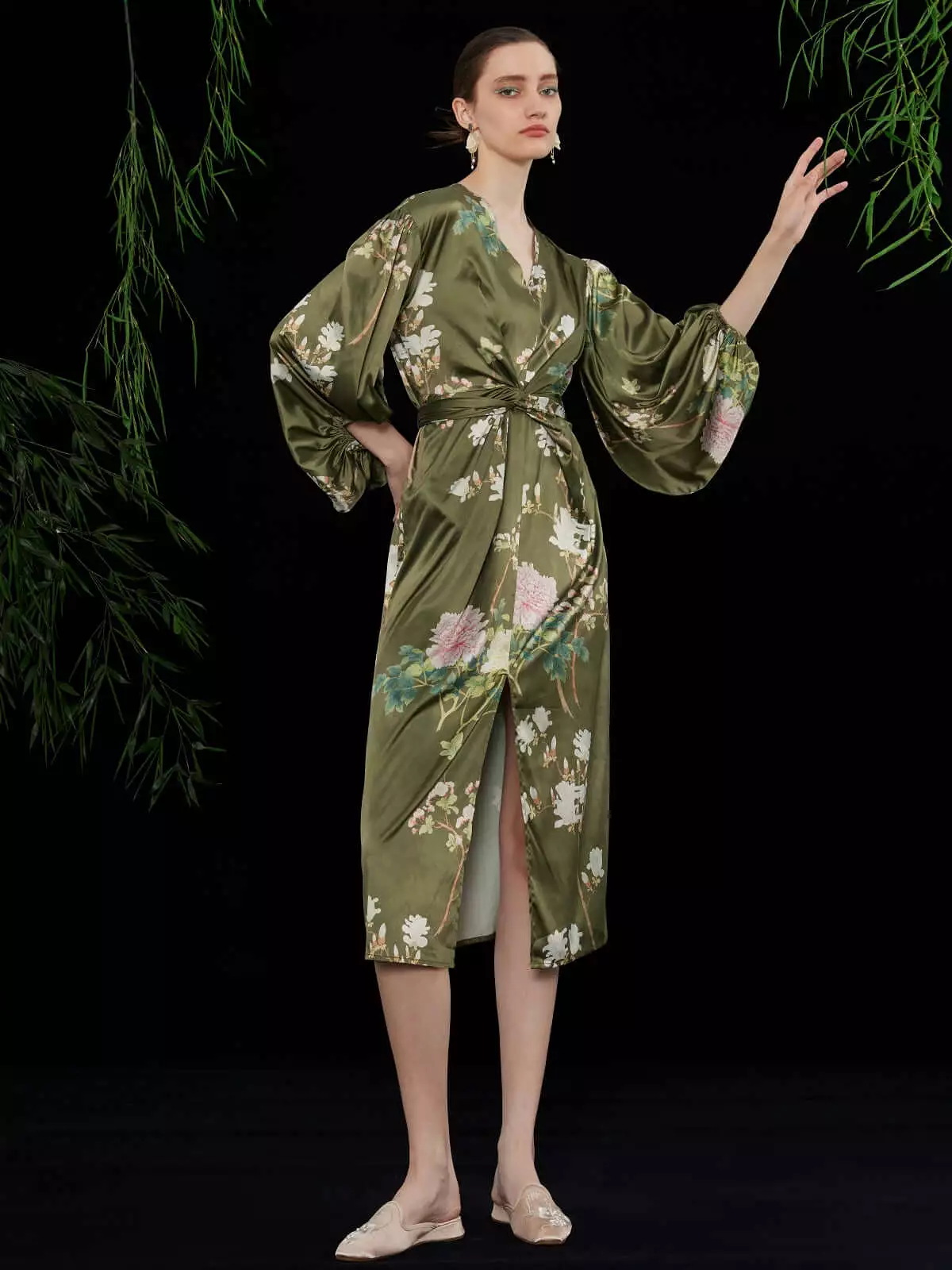 Oriental Floral Lantern Dress