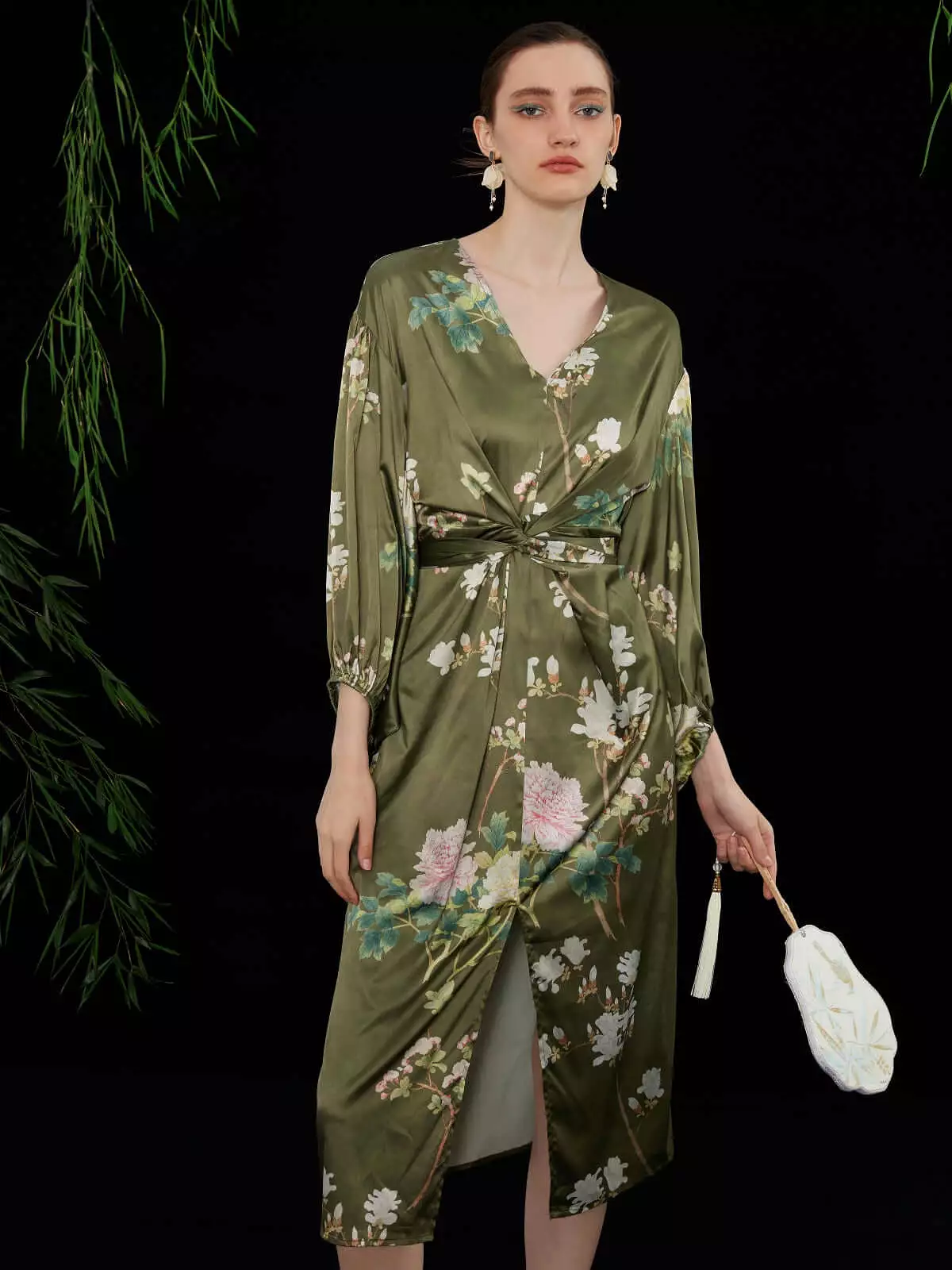 Oriental Floral Lantern Dress