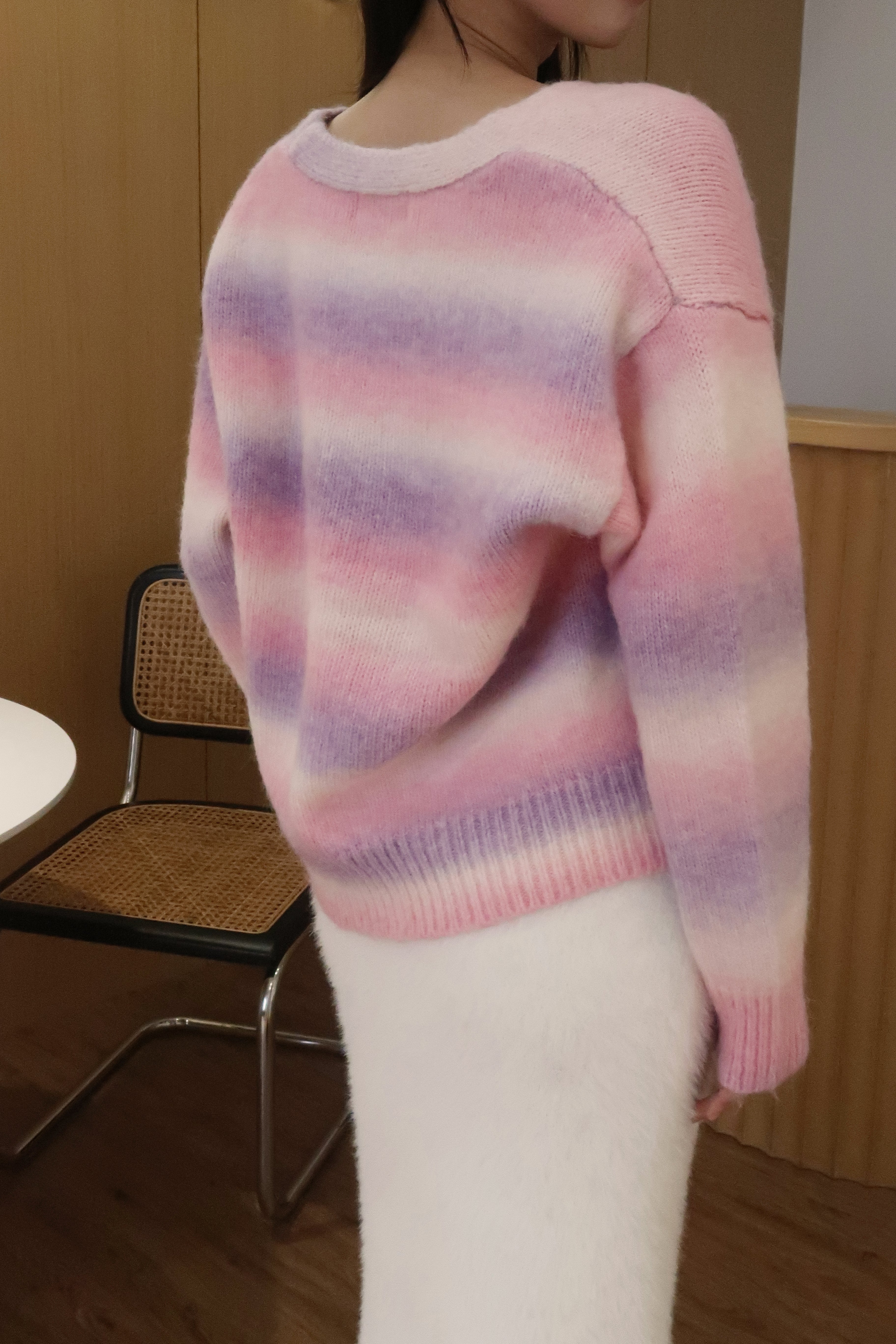 Paint Laurent gradient pink cardigan