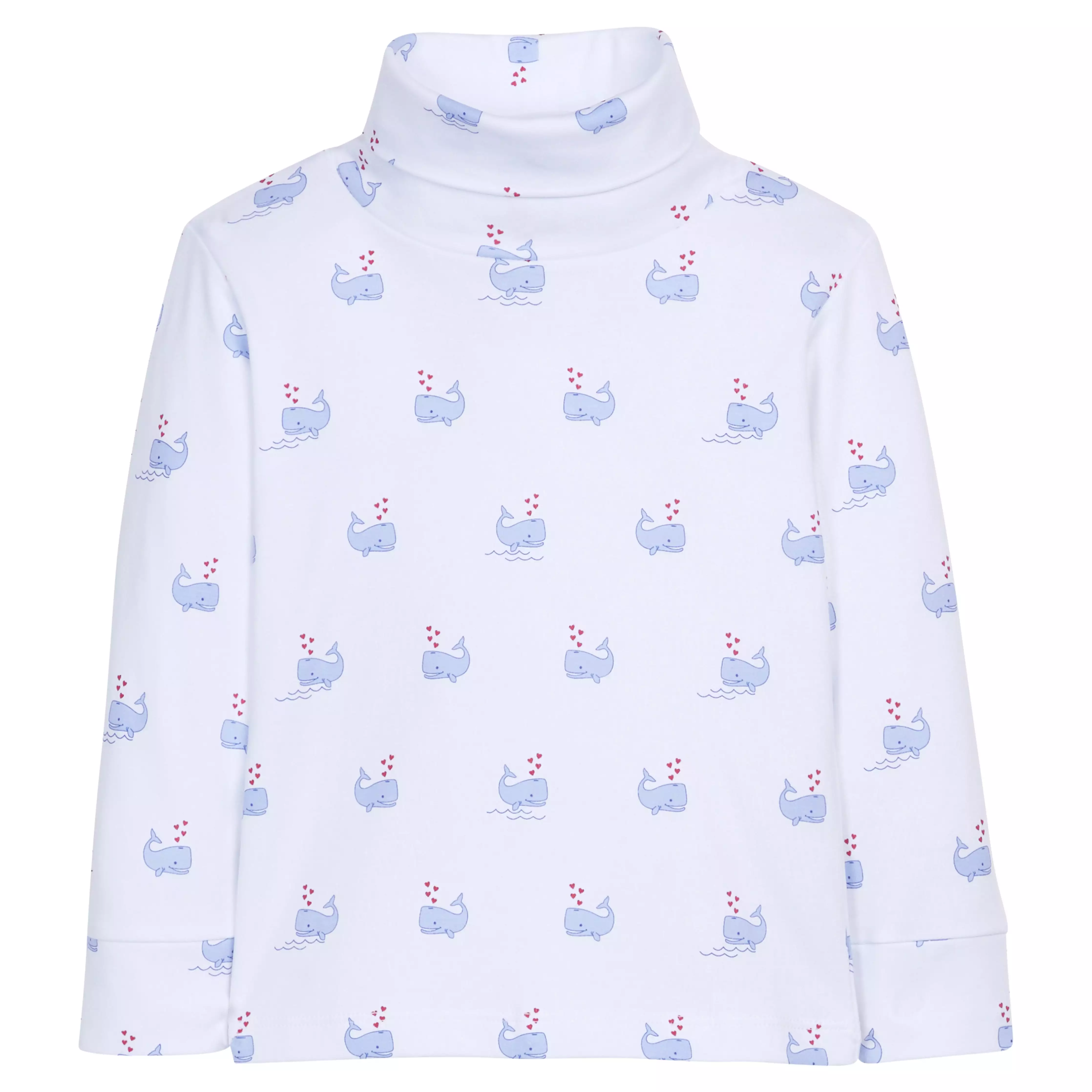 Printed Turtleneck - Blue Whales