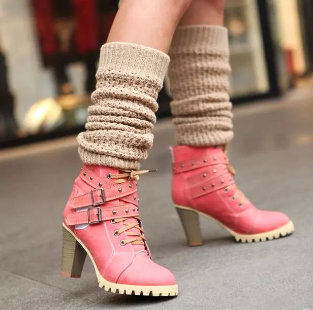 Punk Ankle Boots Womens Ethnic Lace up Buckle Belt Retro Ankle Boots