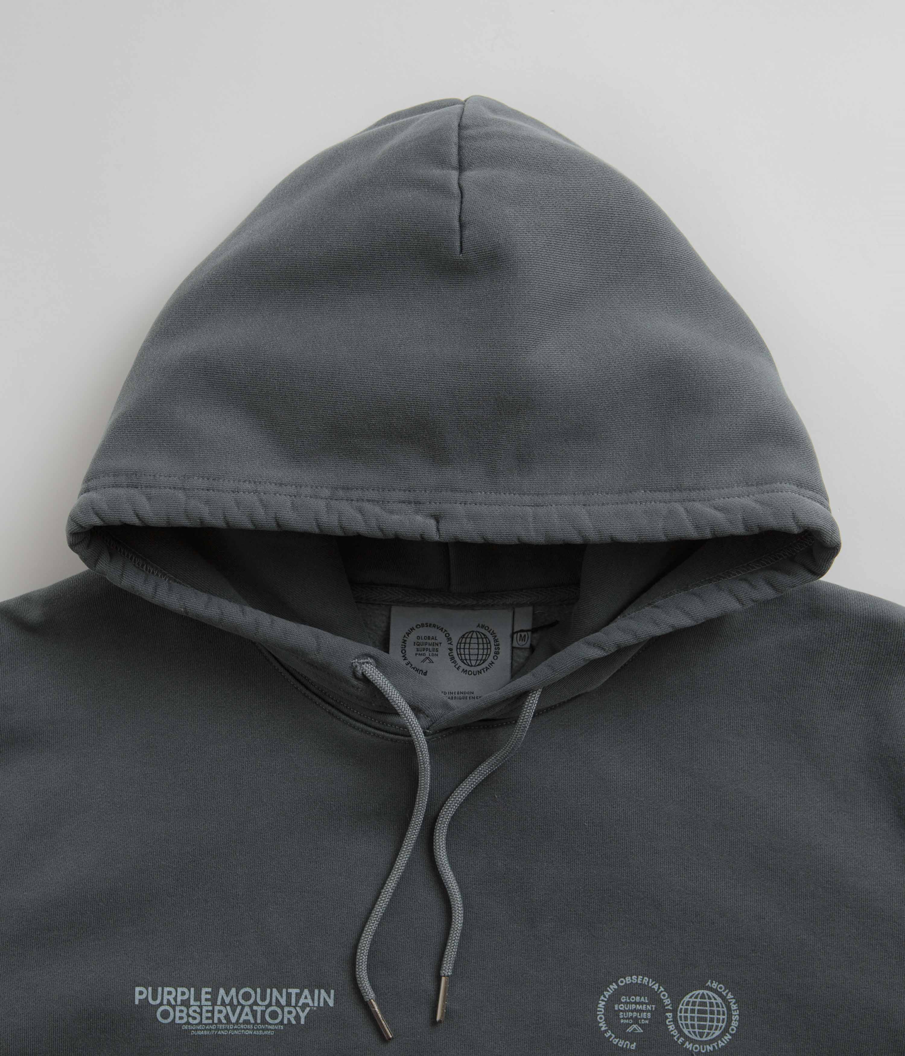 Purple Mountain Observatory Core Logo Hoodie - Garment Dye Slate