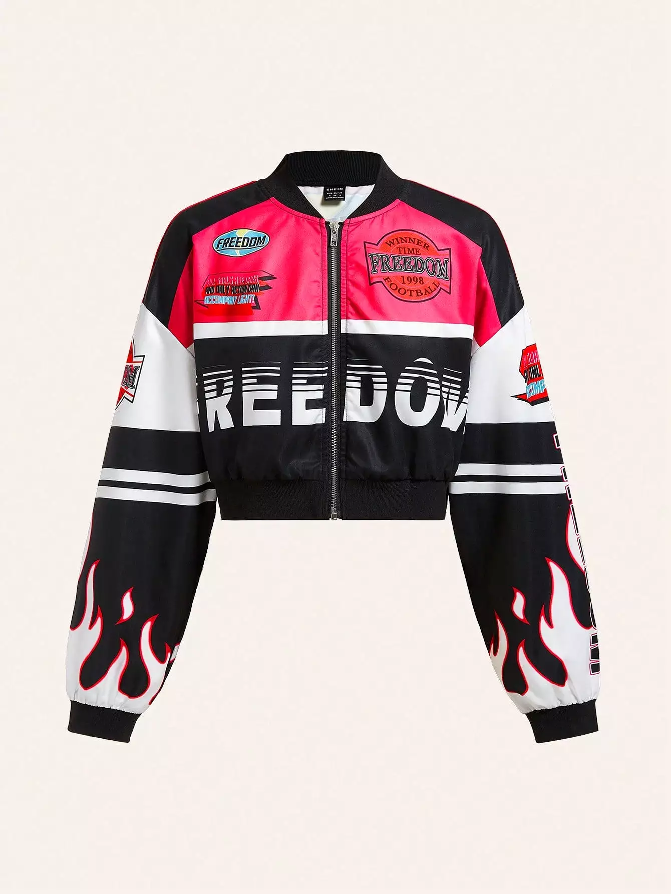 Racer Crop Bomber Jacket