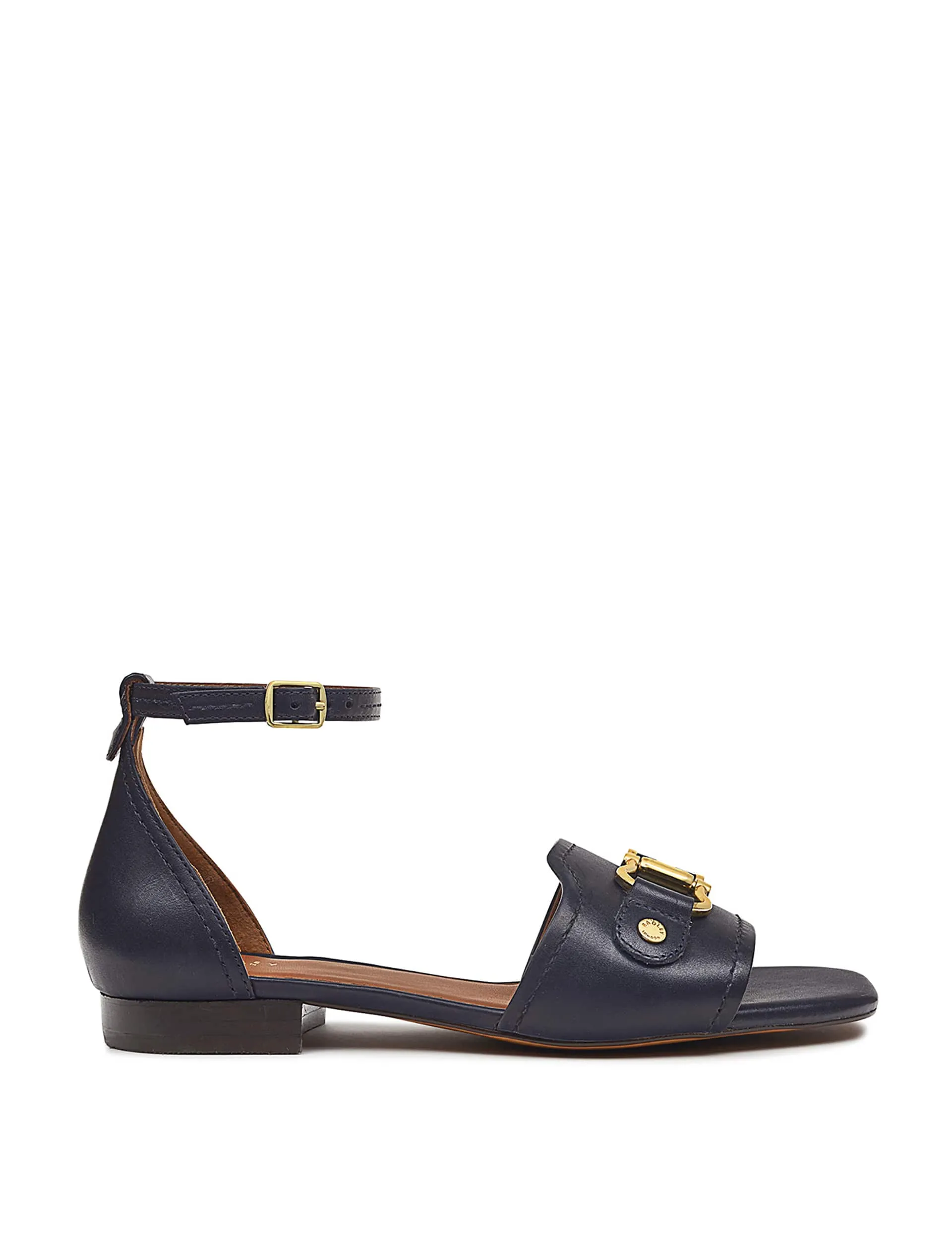 Radley Women's Leather Buckle Ankle Strap Sandals - 5 - Navy, Navy