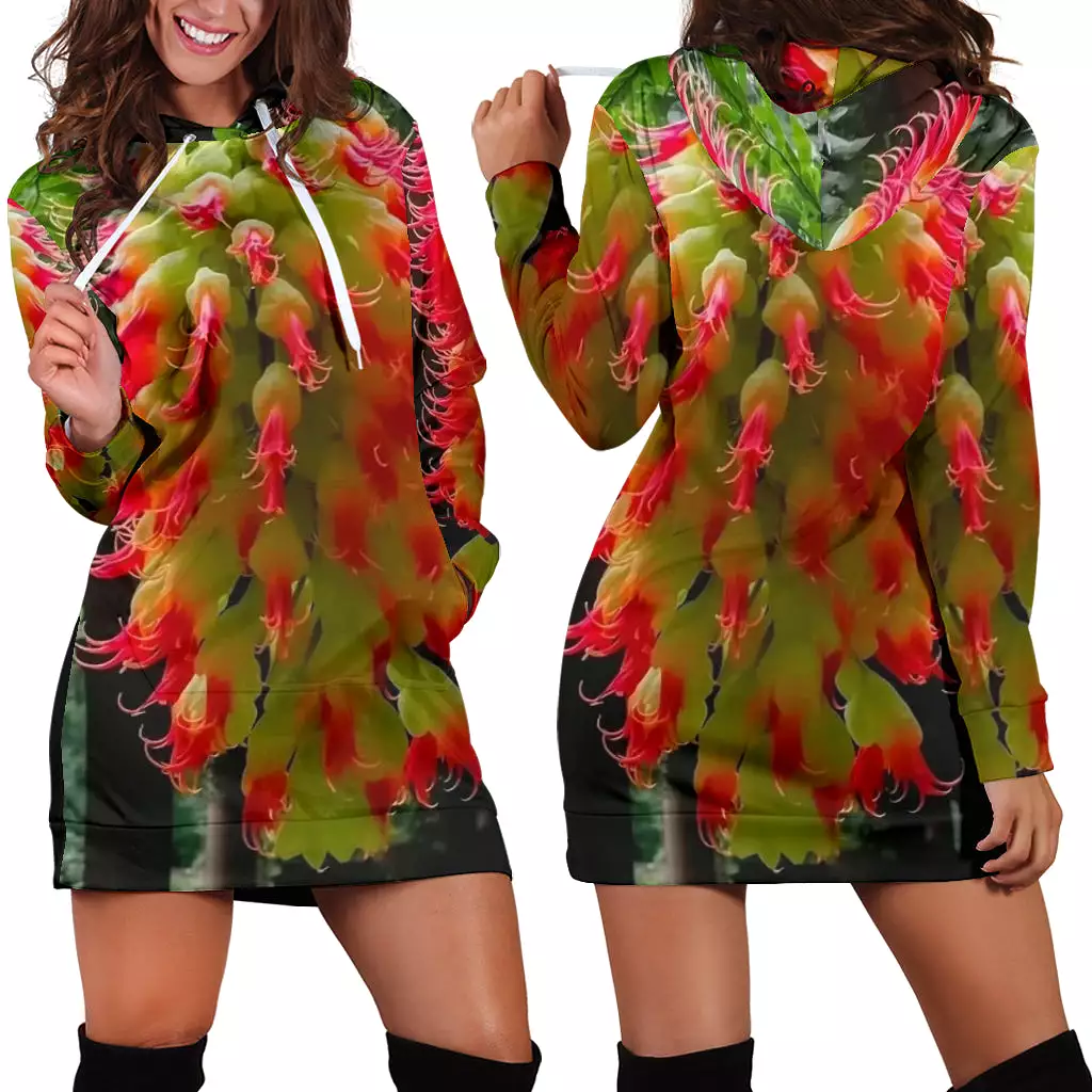 Red & Green Erica Hoodie Dress