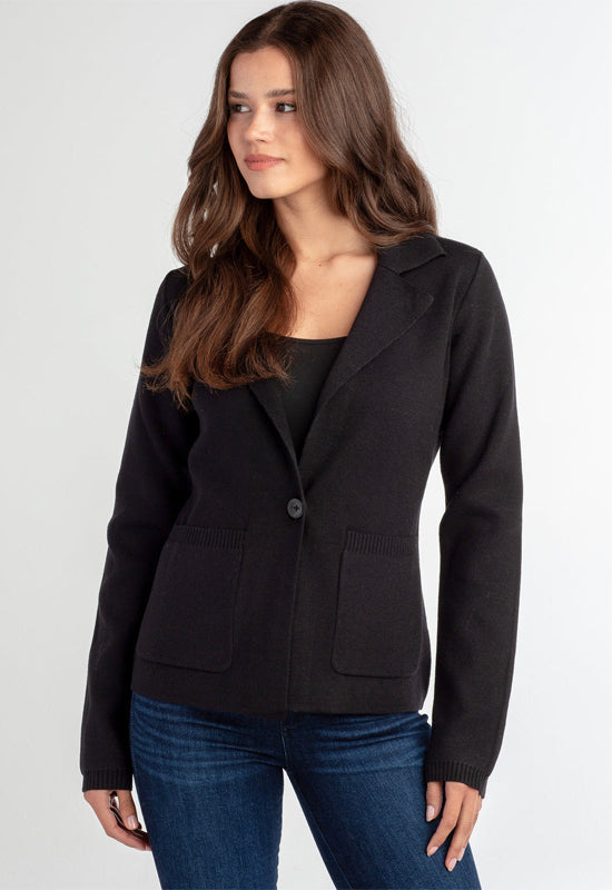 Red Haute - Knit Blazer Black