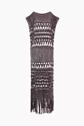 Rete macramé oversized sleeveless dress