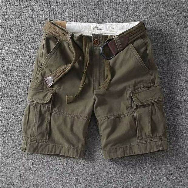 Retro heavy washed multi-pocket loose straight casual cargo pants