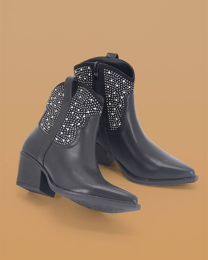 Rhinestone Ankle Boots