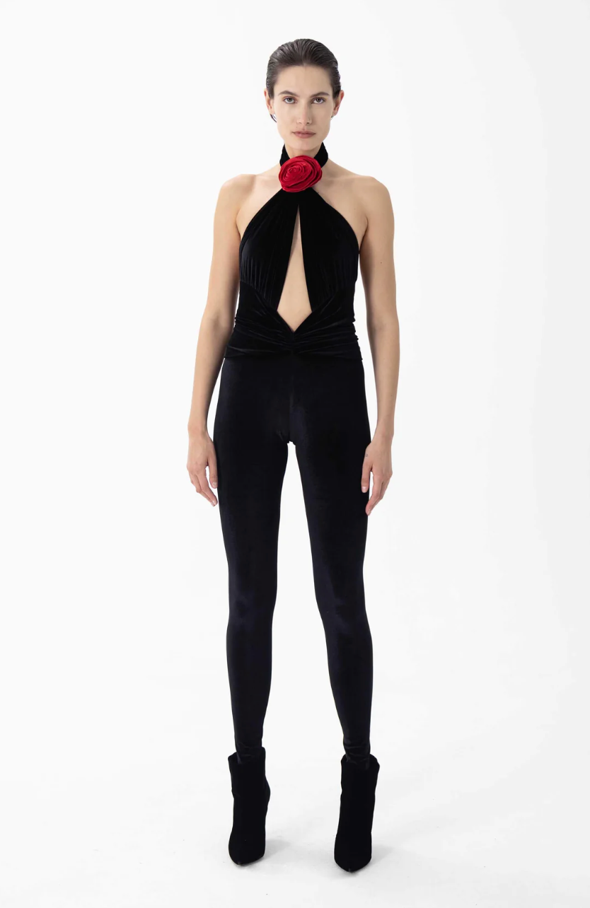 Ronny Kobo - Abreen Catsuit - Jet Black - Crimson