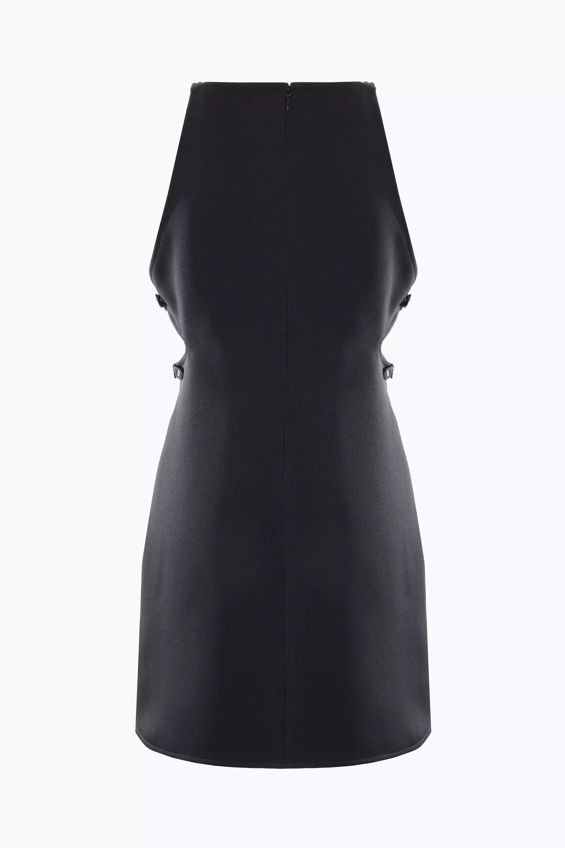 Slash Buckle twill sleeveless dress