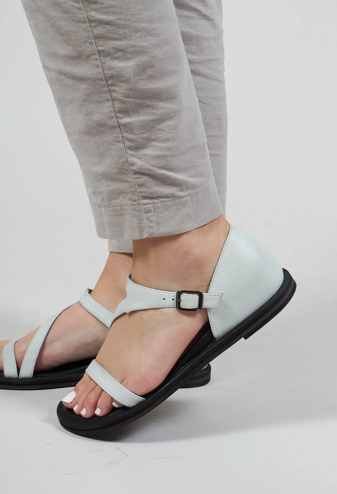 Slim Strap Sandals in Gasoline Bianco Ottico