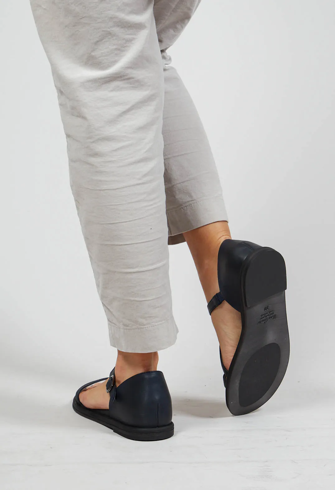 Slim Strap Sandals in Gasoline Navy