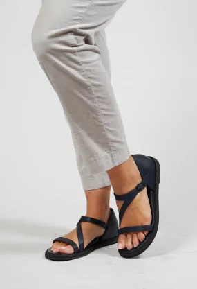 Slim Strap Sandals in Gasoline Navy