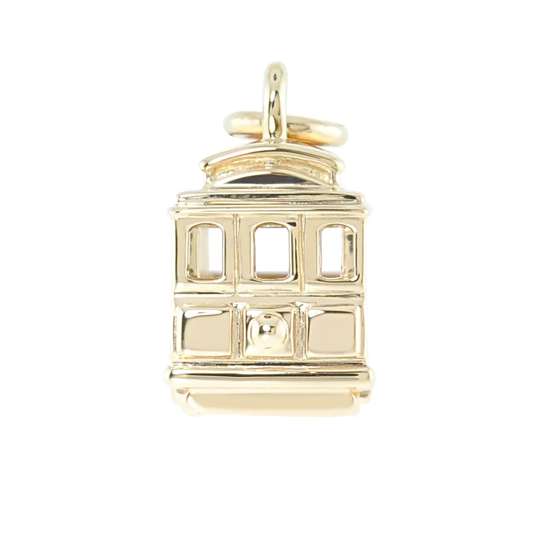 Small Gold Cable Car Charm