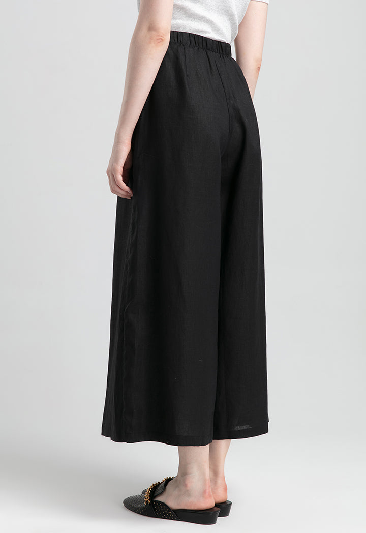 Solid Color Linen Wide Leg Pants